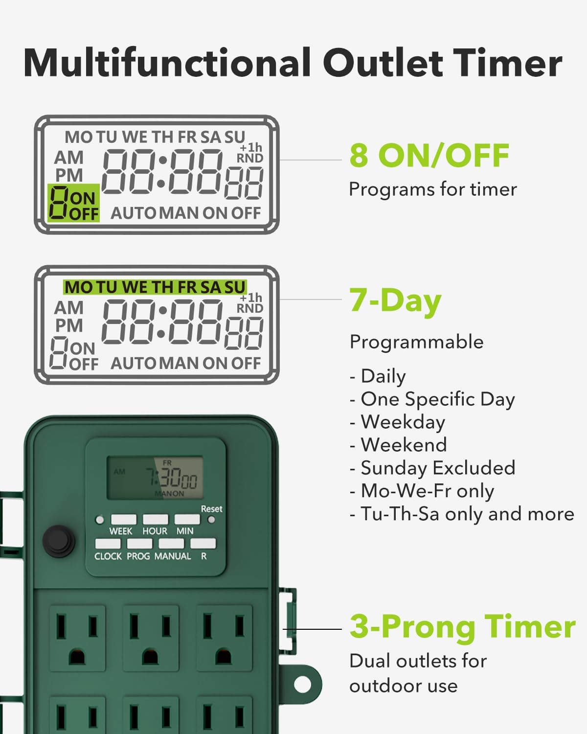BN-LINK 7-Day Digital Outdoor Timer with Stake photo 2