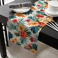 thumbnail image 3 of Palm Tree Pineapple Cotton Linen Table Runner 18 x 72 inch Red Orange Floral Summer Non-slip Rectangular Dining Table Decor for Wedding Party Holiday Dinner, 3 of 8