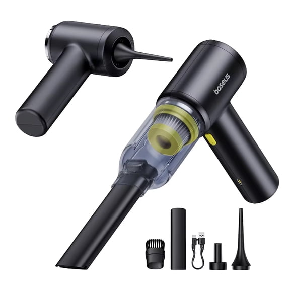 Baseus Cordless Car Vacuum Cleaner, 4-in-1 Portable Handheld Vacuum with 5000Pa Strong Suction, Rechargeable Air Duster & Blower for Car Interior, Home, Office