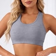 thumbnail image 4 of High Support Sports Bra With Removable Padding Yoga Tank Top For Running Training Non Comfort, S, Light Gray, 4 of 6
