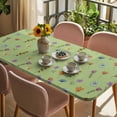 thumbnail image 3 of Spring Flowers Table Cloths for 3 Foot Rectangle Tables, Pink Yellow Wildflowers Country Plants Green Patio Waterproof Elastic Fitted Tablecloths, Washable Rectangular Table Cover for Camping, 3 of 8