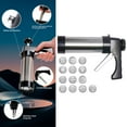 thumbnail image 5 of Stainless Steel Cookies Press Gun & Churro Maker Machine, 1 Pc Cookie Press Kit with 13 Cookie Discs for DIY Christmas Cookie Maker and Decorating Cookies, 8.66 Inch, Silver, 5 of 9