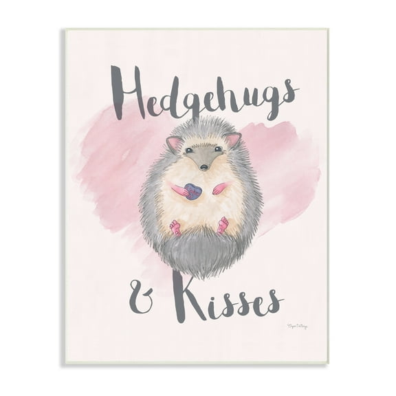 The Stupell Home Decor Collection Hedgehugs and Kisses Wall Art