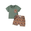 thumbnail image 2 of Elippeo Baby Boys Summer Outfits 6 12 18 24 Months 2 3 Years Duck Print Short Sleeves T-Shirt and Elastic Shorts Set for 2 Piece Vacation Clothes Set, 2 of 9
