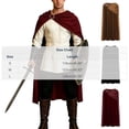 thumbnail image 3 of UTSJKR Men’s Retro Knight‑Style Hooded Cape, Matching Wrist Guards Included, Solid Medieval Cloak for Halloween Cosplay, Larp and Renaissance Festival Events Black L, 3 of 7