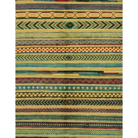 Ahgly Company Machine Washable Indoor Rectangle Abstract Dark Brown Area Rugs, 6' x 9'