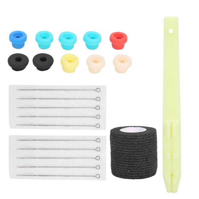 Kit de accesorios para tatuajes con aguja y vendaje elástico portátil para bolígrafo de tatuaje manual
