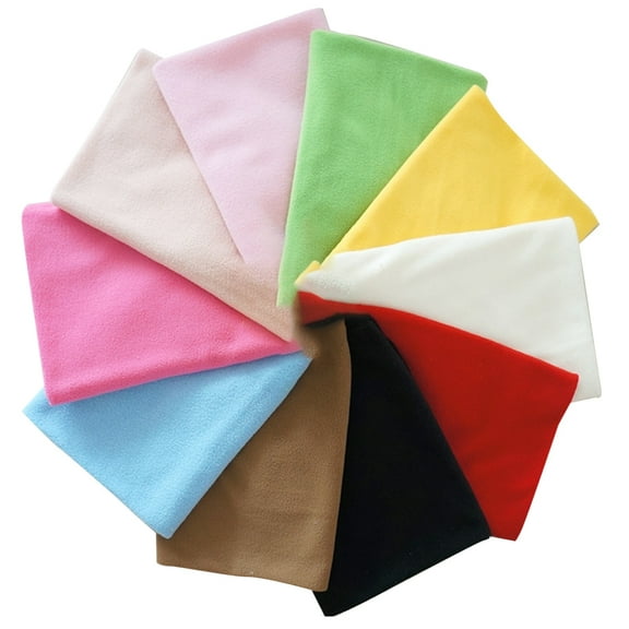 OULII 10PCS Assorted Color Patchwork Fleece Fabric Squares for Crafts, Sewing, Quilting, Women’s Projects and Home Decor