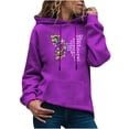 thumbnail image 2 of Womens Printed Pattern Long-sleeved Round Neck Pullover Hooded Sweatshirt, 2 of 6