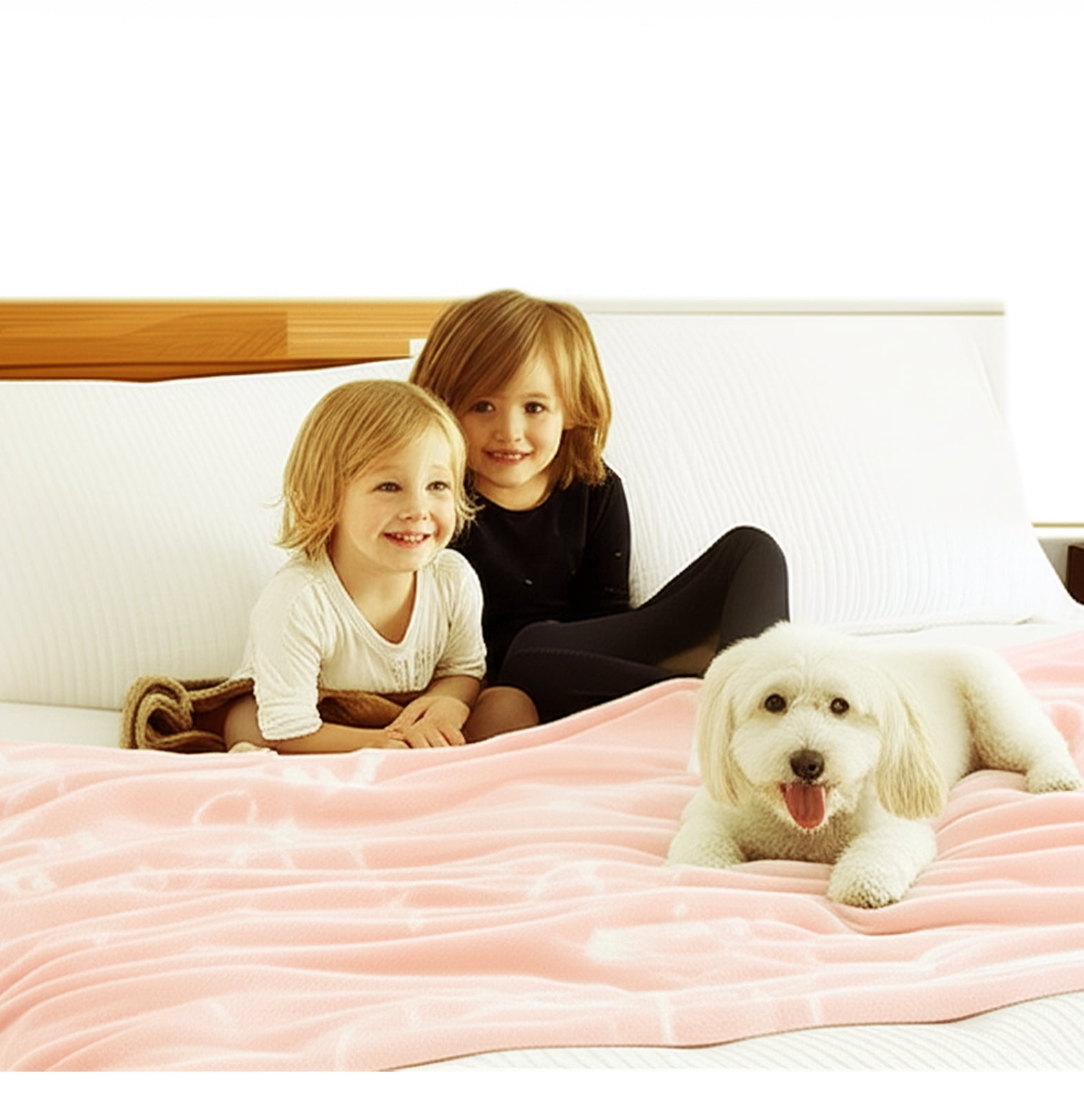 Berkshire LusterSoft Dog Print Throw Blanket 50" x 70" – Super Soft, Cozy, Machine Washable