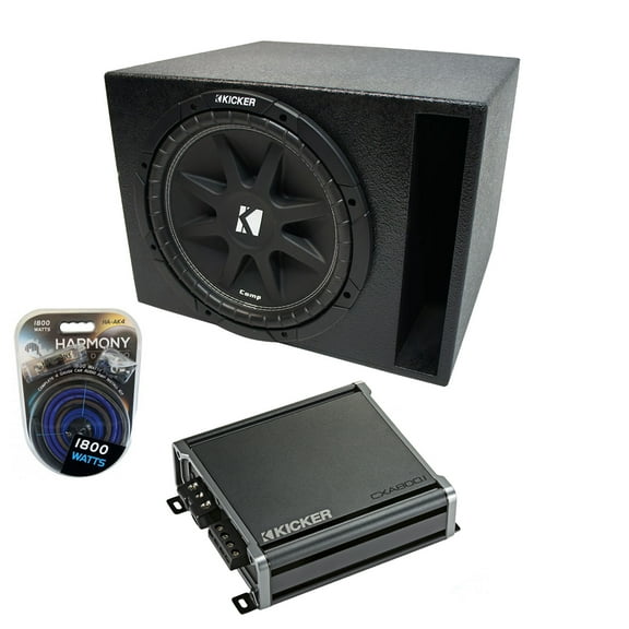 Universal Car Stereo Rhino Coated Ported 15" Kicker Comp C15 Sub Box & CXA800.1