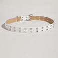 thumbnail image 4 of Zwiiyzr Women's Leather Belt Elegant Leather Fashion Dress Belt Adjustable Tight Leather Belts For Women Christmas Holiday Gifts White Free Size, 4 of 4