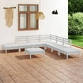 thumbnail image 1 of vidaXL Ensemble de Salon de Jardin 8 Pcs en Pin Massif Blanc, 1 of 5