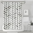 thumbnail image 1 of Rideaux de Douche Géométriques Rayés en Tissage Gaufré (1) Doublure de Douche Réutilisable, Rideau de Salle de Bain Décoratif en Polyester, Rideau de Salle de Bain 72x72 Pouces, 1 of 4