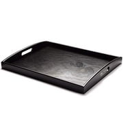 Jara19 Large Serving Tray Black Wood Rectangle for Ottoman Food Breakfast in Bed 17 x 13 x 2