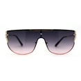 thumbnail image 3 of Womens Rhinestone Trim Flat Top Exposed Lens Metal Sunglasses Gold Black Pink, 3 of 4