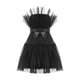 thumbnail image 5 of Txlixc - Mini vestido sin tirantes de cintura alta de hilo de malla de color sólido para mujer Txlixc  Estilo de ocio, 5 of 9