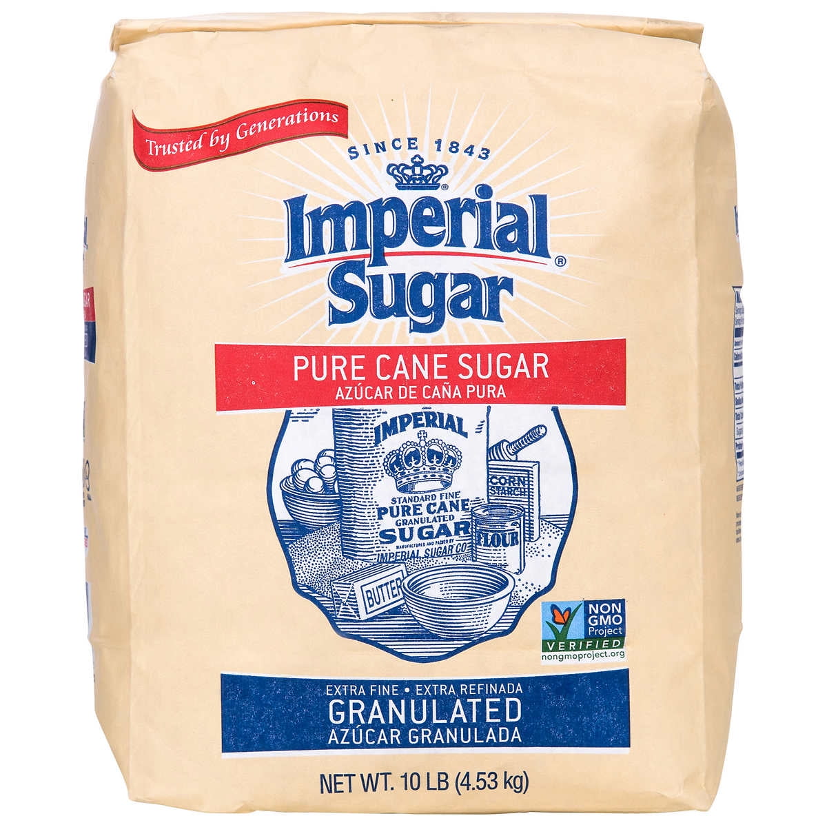 Imperial Sugar Pure Cane Sugar, Granulated, 10 lbs
