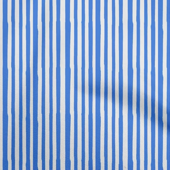 oneOone Polyester Lycra Blue Fabric Stripes Dress Material Fabric Print Fabric By The Yard 56 Inch Wide