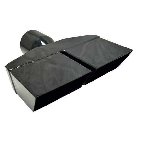 Exhaust Tip 2.50 in Inlet 8.25" X 2.25" Rectangle 8.25 WMPRSCHAL250-BC-SS Dual Slant Split Black Chrome 304 Stainless Steel Wesdon Exhaust Tip