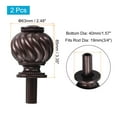 thumbnail image 2 of Uxcell 2Pack Decorative Curtain Rod Finials Drapery Rail Head Fit 3/4" Dia Rod (Brown), 2 of 6