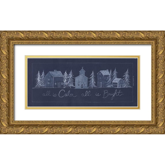 Shamp, Cindy 24x13 Gold Ornate Wood Framed with Double Matting Museum Art Print Titled - All is Calm