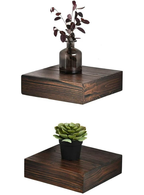 Rustic Floating Shelves in Wall Shelves