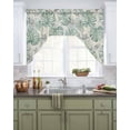 thumbnail image 2 of Green Palm Leaves Kitchen Curtains Swag Valance for Windows/Bathroom/Cafe, Summer Starfish Tropical Plants Rod Pocket Drape Panel Swag Curtain Valance for Bedroom/Living Room 55''x36'', 2 of 6