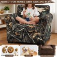 thumbnail image 4 of FKELYI Vintage Hunting Leaf Print Stretchable Armchair Slipcover 2 Pcs Couch Covers Anti-Dust Furniture Protector Washable Spandex Sofa Cover with Individual Cushion Cover, 4 of 7