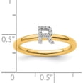 thumbnail image 2 of 14K Yellow Gold Stackable Diamond Initial R Ringsize 7 - Jbsp, 2 of 5