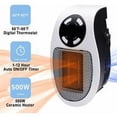 thumbnail image 2 of Calentador de ventilador de cerámica de 500 vatios, mini calentador de ventilador, calentador de espacio económico portátil, calentador enchufable con termostato y temporizador, para oficina,, 2 of 5