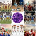 thumbnail image 4 of EONQY 12 Pcs Cheerleading Pom Poms Cheerleader Squad Spirited Fun Pompoms 10 Inch Metallic Foil Cheer Pom Poms with Handle Flowers for Sport Team Dance Party, 4 of 5