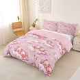 thumbnail image 3 of Erosebridal Cartoon Pig Pattern Duvet Cover Set,Dreamy Princess Pink Loves Bedding Full For Girls 3pcs,No Comforter,Reversible, 3 of 6