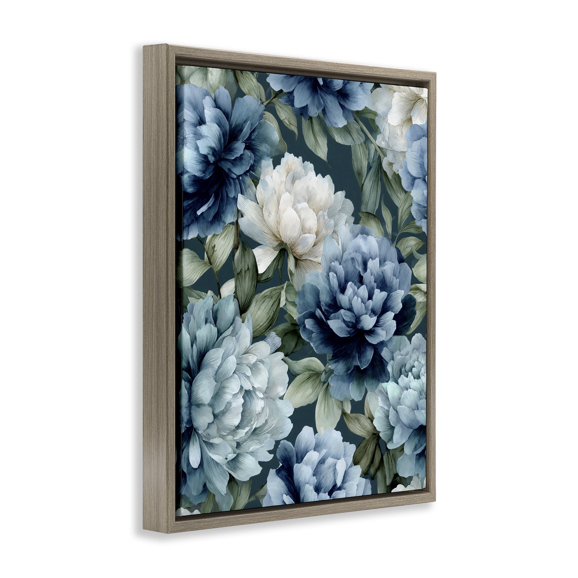 Stupell Industries Blooms On The Vine Brown Framed Floater Canvas Wall Art, design by Franklyn Gregory