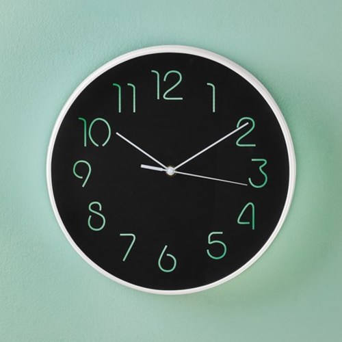 Simple Black GlowInTheDark Wall Clock