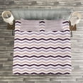 thumbnail image 3 of Ambesonne Purple Quilted Bedspread Set 3 Pcs, Zig Zag Waves Shapes, Queen Size, Pale Pink Purple, 3 of 3