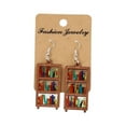 thumbnail image 1 of YSABOXY Creative Unique Bookshelf Earring Book Lovers Dangle Pendant Ear Gifts*, 1 of 6