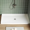 thumbnail image 1 of Bingirl 60x32 Inch Right Drain Shower Pan - Single Threshold Base Non-Slip Textured Surface Lightweight ABS Shower Base Easy Install With Drain Kit, 1 of 8