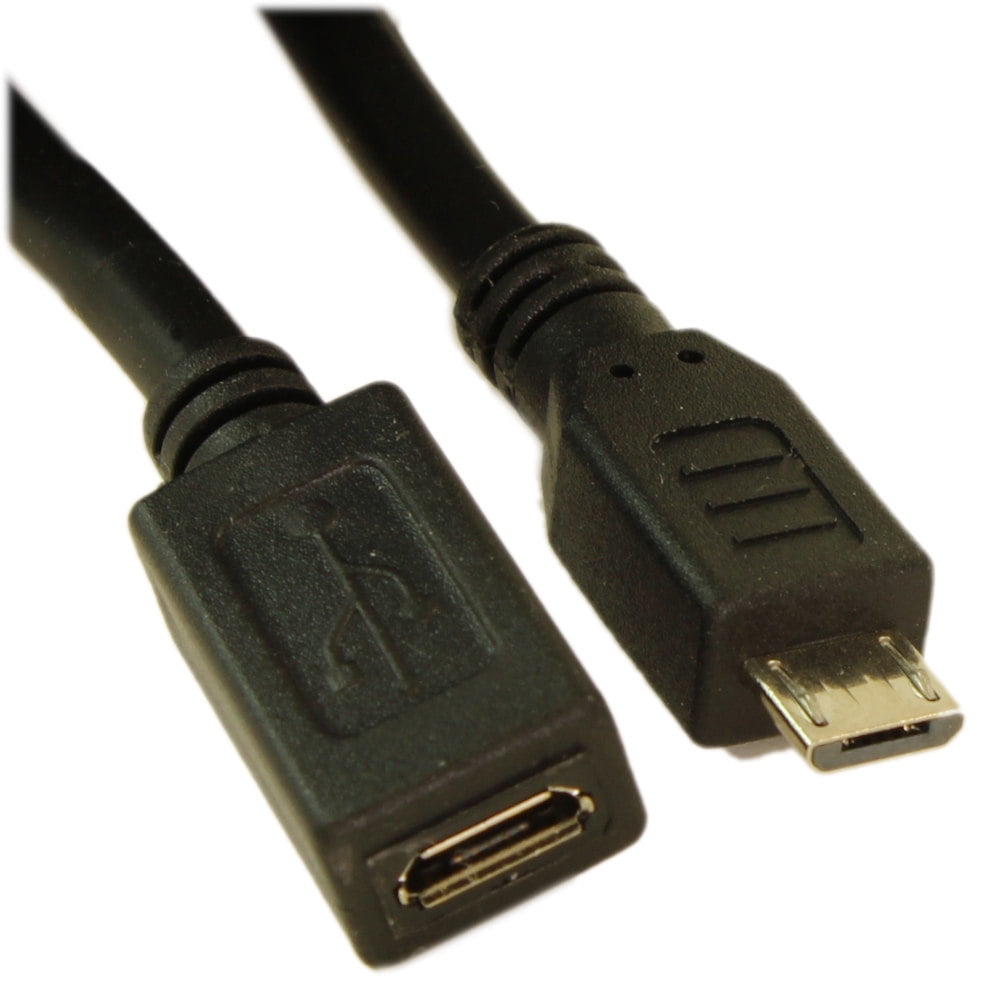 1.5ft USB 2.0 Micro-B 5-Pin EXTENSION Male/Female Cable, Nickel Plated ...