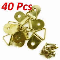 Wideskall 1" inch Large D Ring Picture Hanger Hook with Screws Hanger Brass Pack of 40