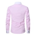 thumbnail image 4 of TANSILING Men's French Cuff Shirt Formal Pleated Long Sleeve Dress Shirt with Cufflinks, 4 of 7