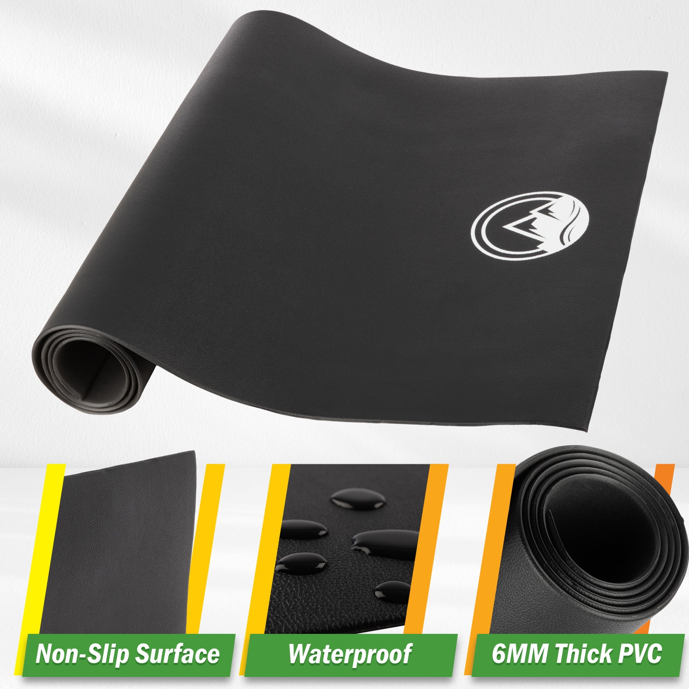 Wakeman 30x72in Treadmill Mat - 5mm Exercise Mat - Home Gym Equipment Pad