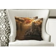 thumbnail image 4 of Ambesonne Landscape Throw Pillow Cover 2 Pack, Castle Thunder Storm, 18", Orange Brown, 4 of 6