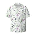 thumbnail image 4 of Salouo Watercolor Wildflower Pattern Cuban Collar Shirts for Men Button-Down Shirt Men's Short Sleeve Shirts Hawaiian Shirts Casual Shirts -3X-Large, 4 of 6