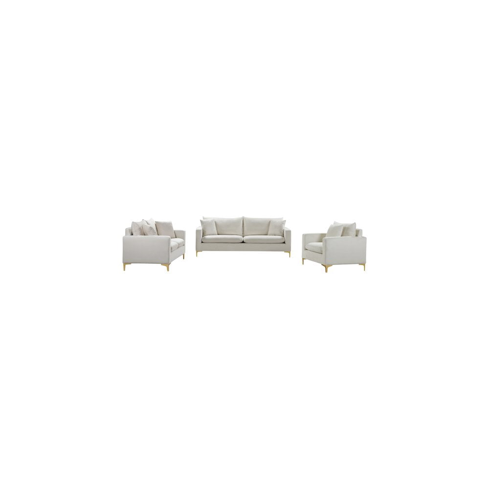 Meridian Furniture Naomi Cream Velvet Loveseat