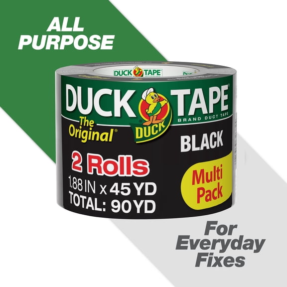 The Original Duck Tape Brand Black Duct Tape, 1.88 in. x 45 yd., 2 pack