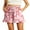 11-FP-Pink Ice Flower, variant on JWD Women's Shorts Butterfly Leaf Frenulum Summer High Waisted Shorts with Pocket Casual Shorts Ruffle Hem Shorts Black L