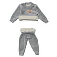 thumbnail image 3 of Infant Baby Unisex 2-Piece Plush Velour Outfit Set, Long Sleeve Pullover and Jogger Pants, 3 of 4