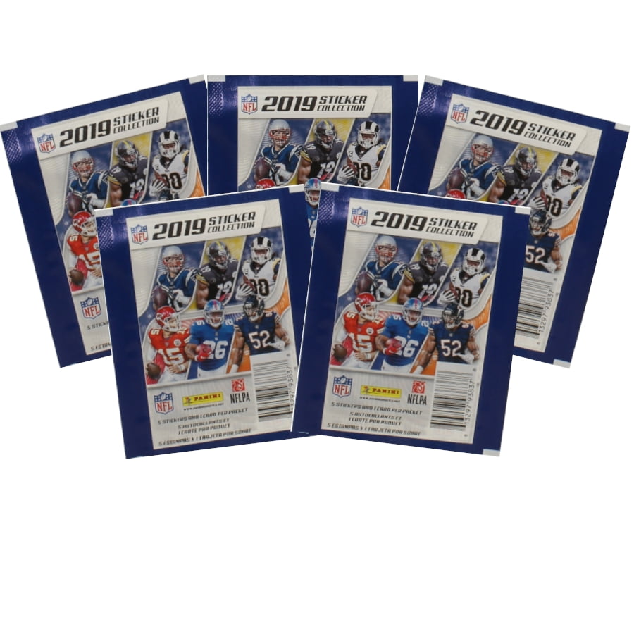 Panini 2019 NFL Sticker Collection 5 PACK LOT (25 stickers & 5
