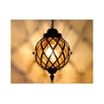 thumbnail image 4 of FSLiving Swag Lamp Portable Rustic Industrial Pendant Light with 15ft Plug-in UL Dimmable Black Cord Iron Chain Socket Cylinder Honeycomb Shades Globe Glass Lampshade,Customizable - 1 Light, 4 of 9